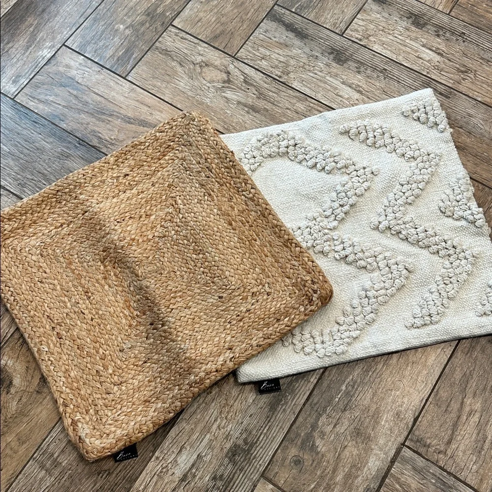 BUSA DESIGNS Pillow Cover set of 2 boho nautical cream